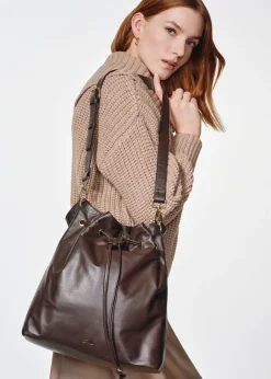 Pojemna skórzana torebka shopper damska