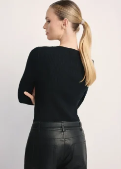 Prążkowany longsleeve damski
