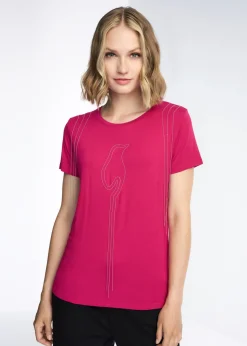 Różowy T-shirt damski