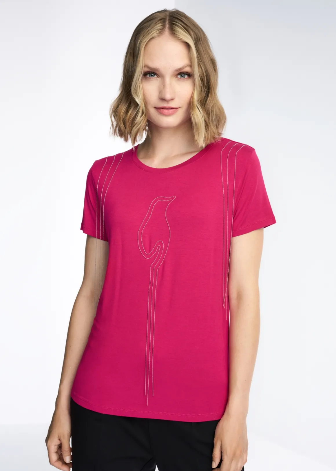 Różowy T-shirt damski