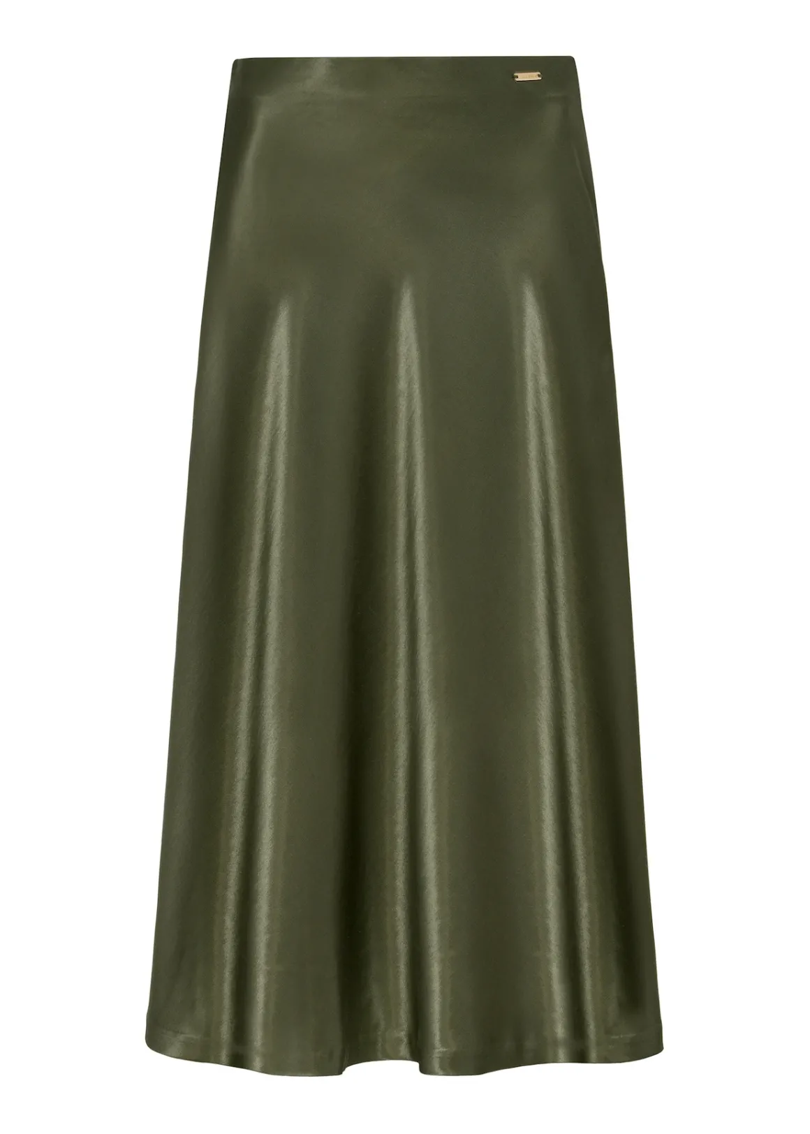 Satynowa spódnica midi w kolorze khaki