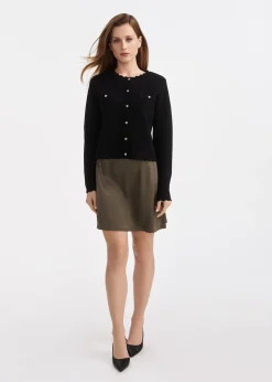 Satynowa spódnica mini w kolorze khaki