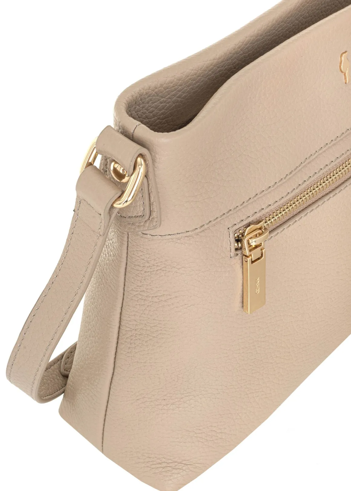 Skórzana beżowa torba damska na ramię