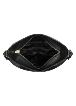 Skórzana czarna torebka hobo damska