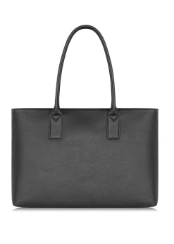 Skórzana czarna torebka shopper damska