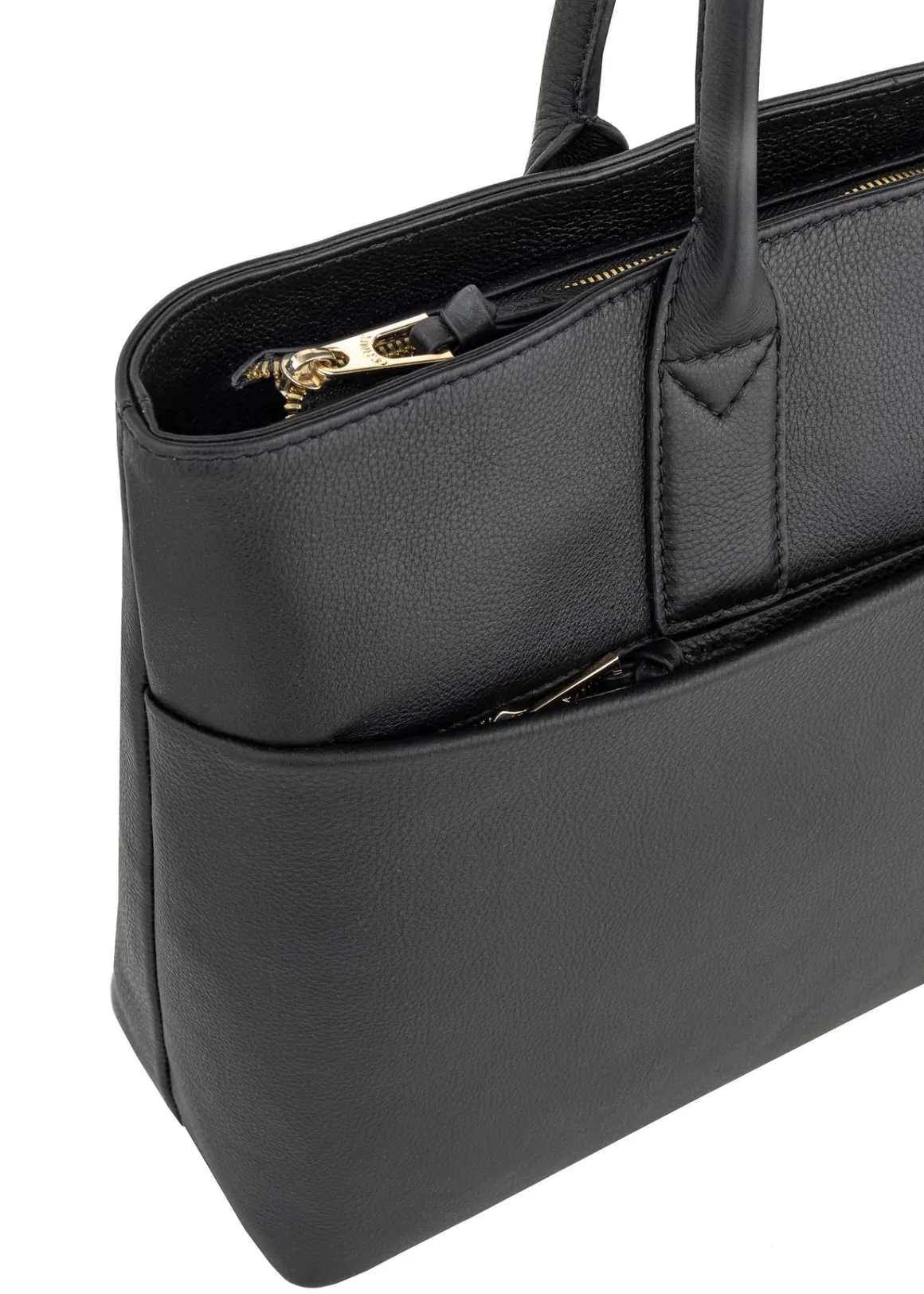 Skórzana czarna torebka shopper damska