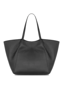 Skórzana czarna torebka shopper damska