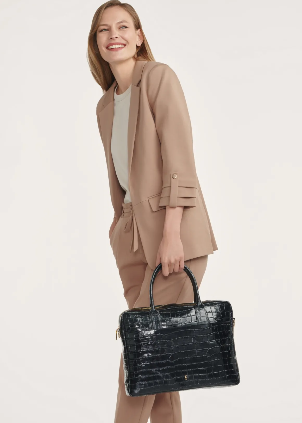 Skórzana elegancka torba damska croco