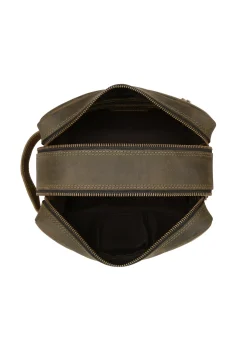 Skórzana kosmetyczka męska khaki
