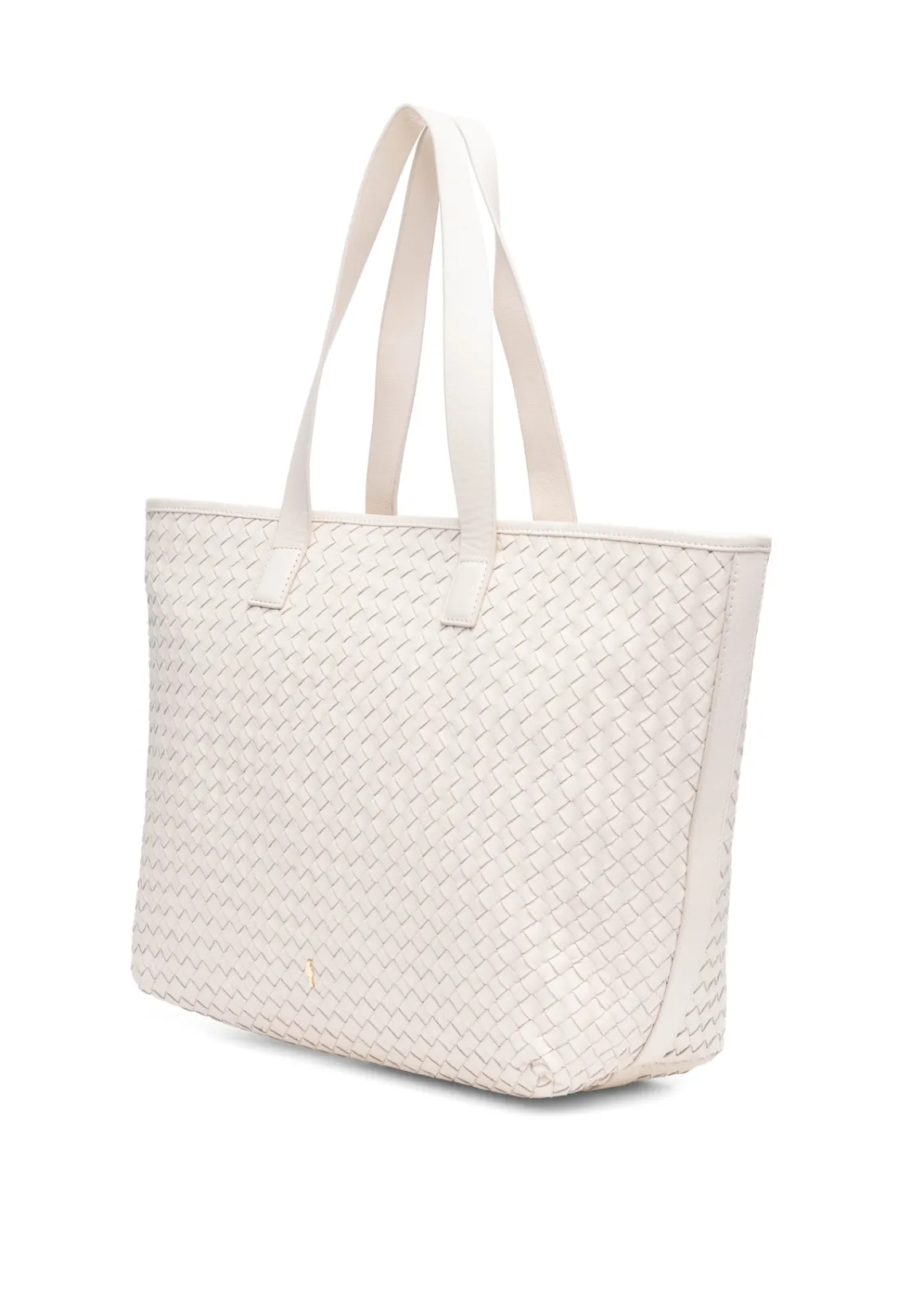 Skórzana kremowa torebka shopper damska