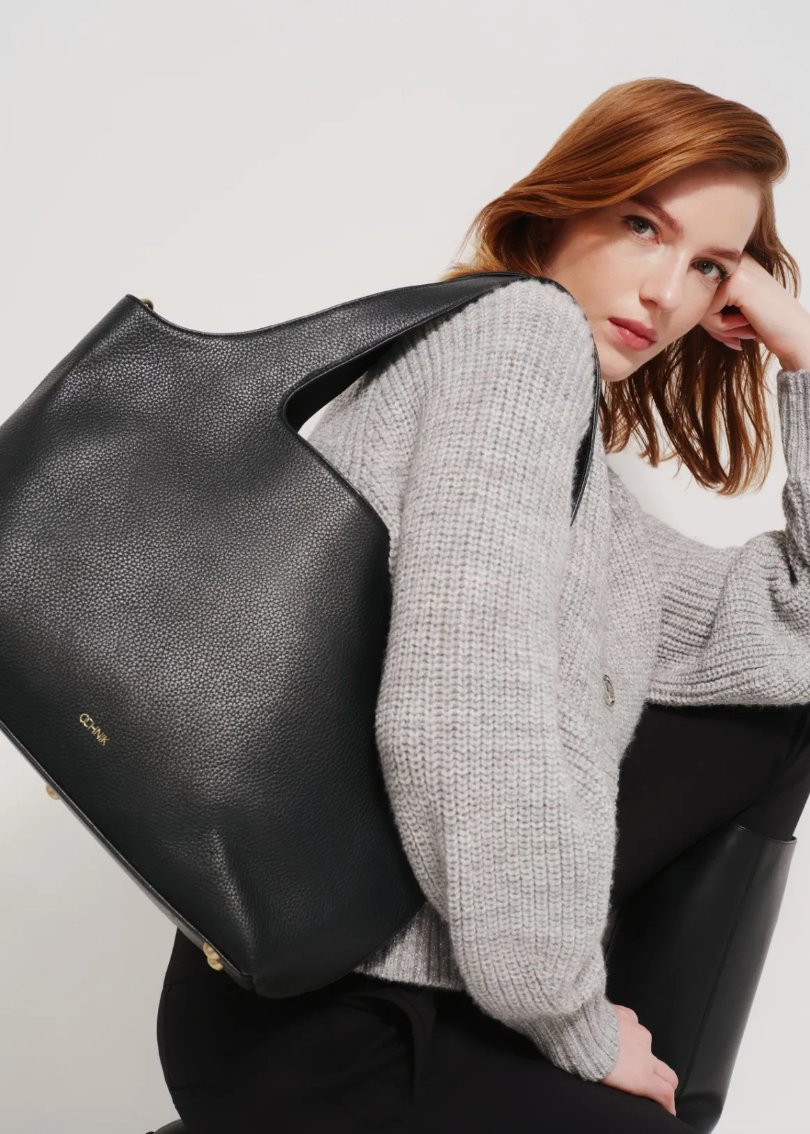 Skórzana torebka shopper damska