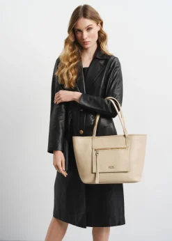 Skórzana torebka shopper damska