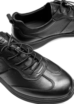 Skórzane buty męskie ze ściągaczem