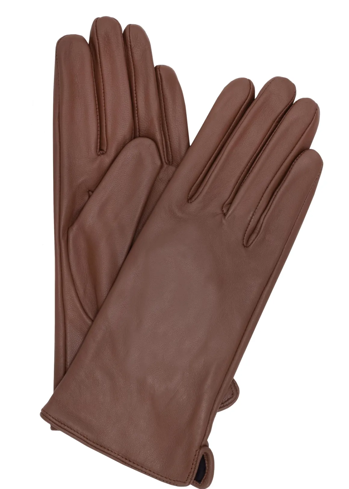 Skórzane rękawiczki damskie w kolorze camel