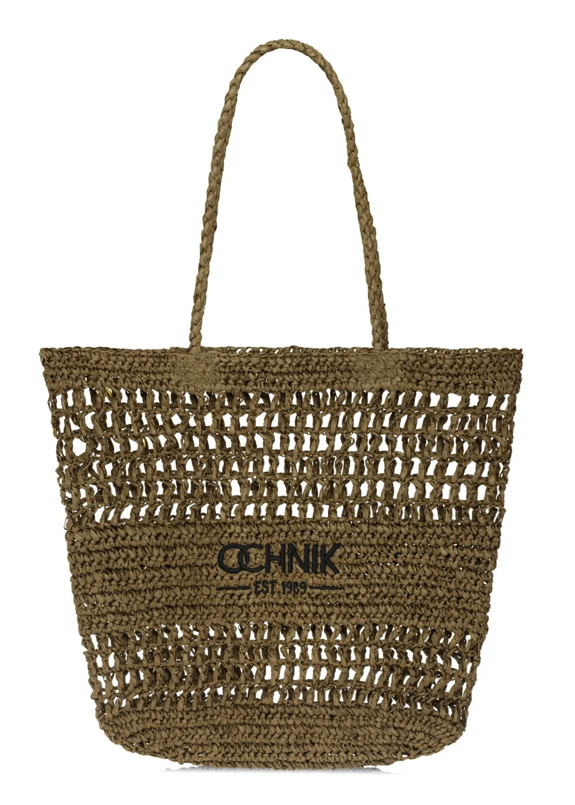 Słomkowa khaki torebka shopper damska