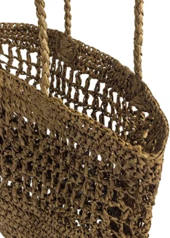Słomkowa khaki torebka shopper damska