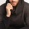 Szary komin męski w jodełkę