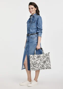 Torebka shopper damska w kwiaty