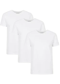 Trójpak białych T-shirtów męskich basic