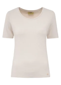 T-shirt jasnobeżowy basic damski