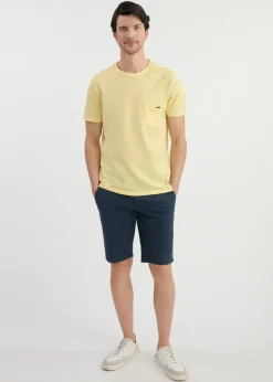 Żółty bawełniany t-shirt męski