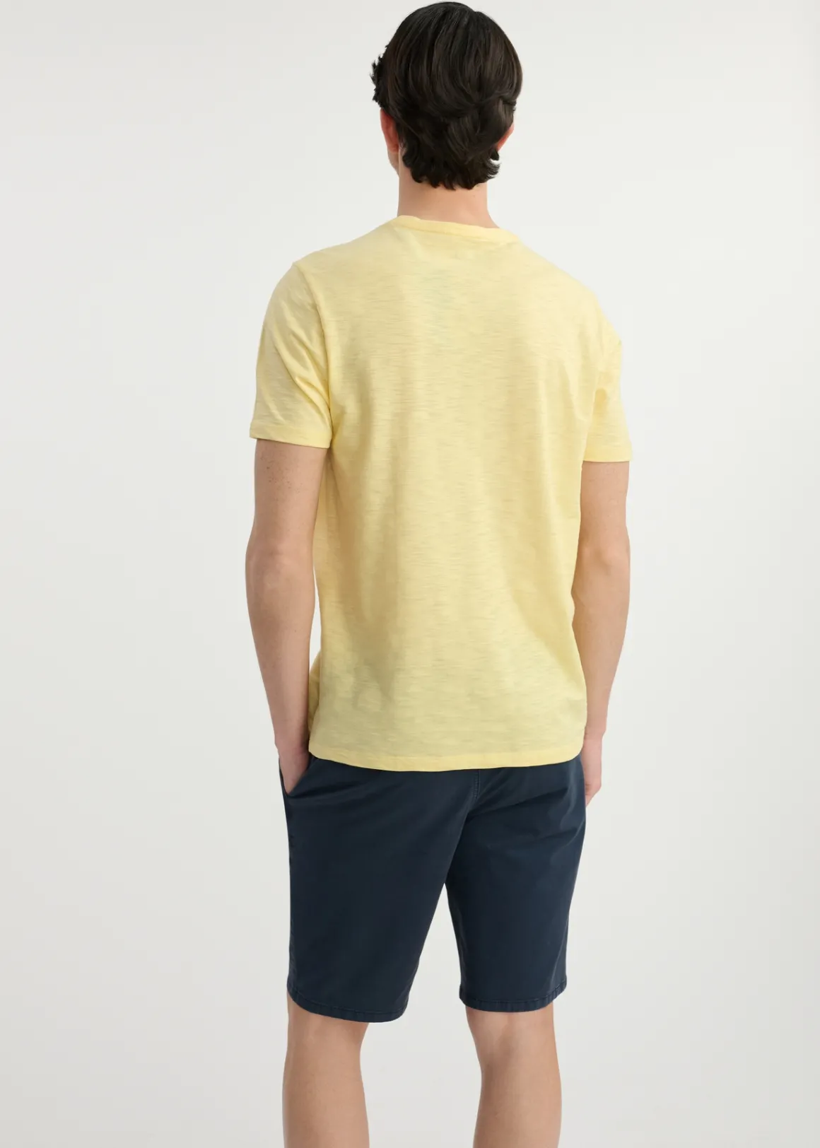 Żółty bawełniany t-shirt męski