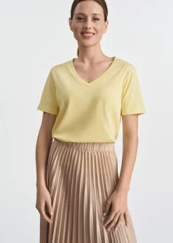 Żółty T-shirt damski basic