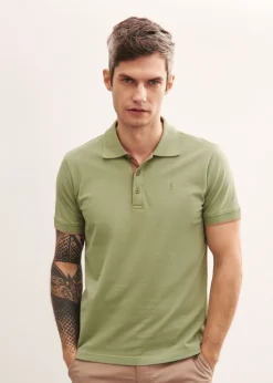 Zielona koszulka polo męska z logo