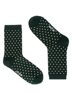 Zielone skarpety damskie w kropki